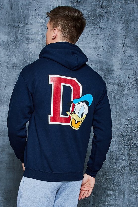 Disney Varsity Donald Duck D Hoodie Boohoo