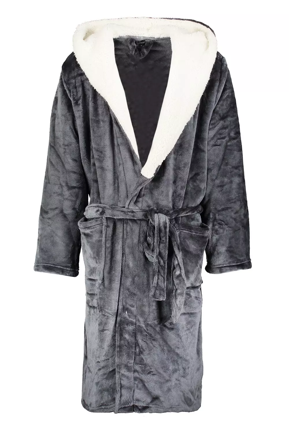 Mens sherpa discount lined hooded robe