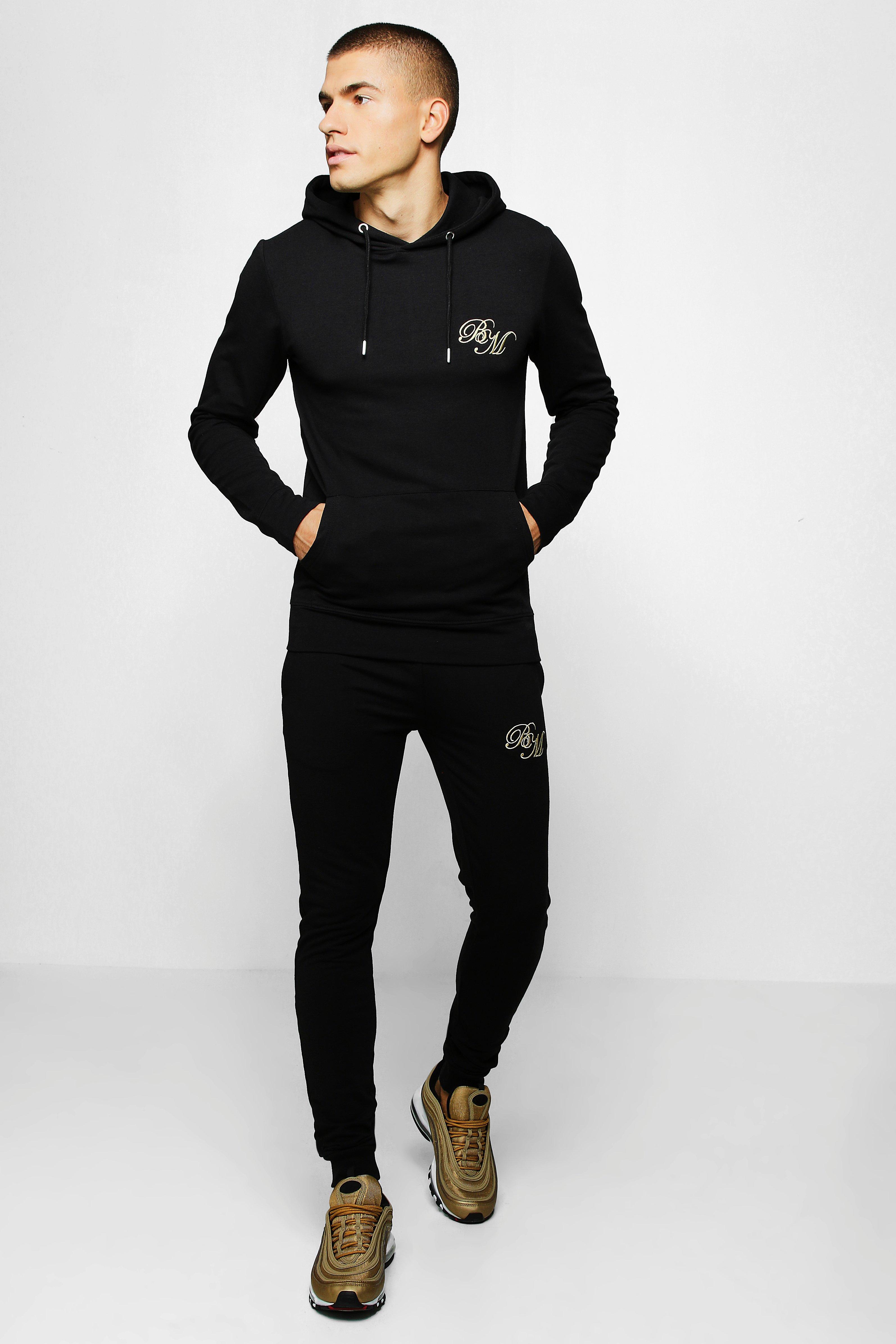 boohooman tracksuit black