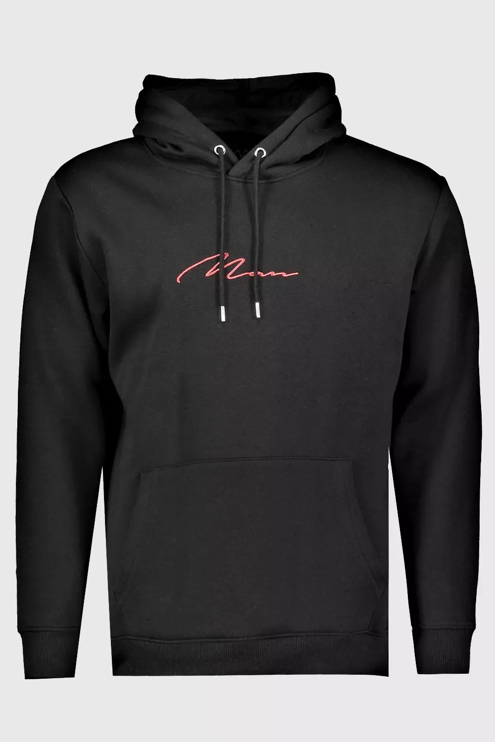 Red MAN Signature Embroidered Hoodie