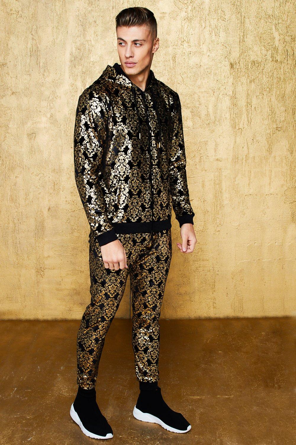 black gold boss tracksuit