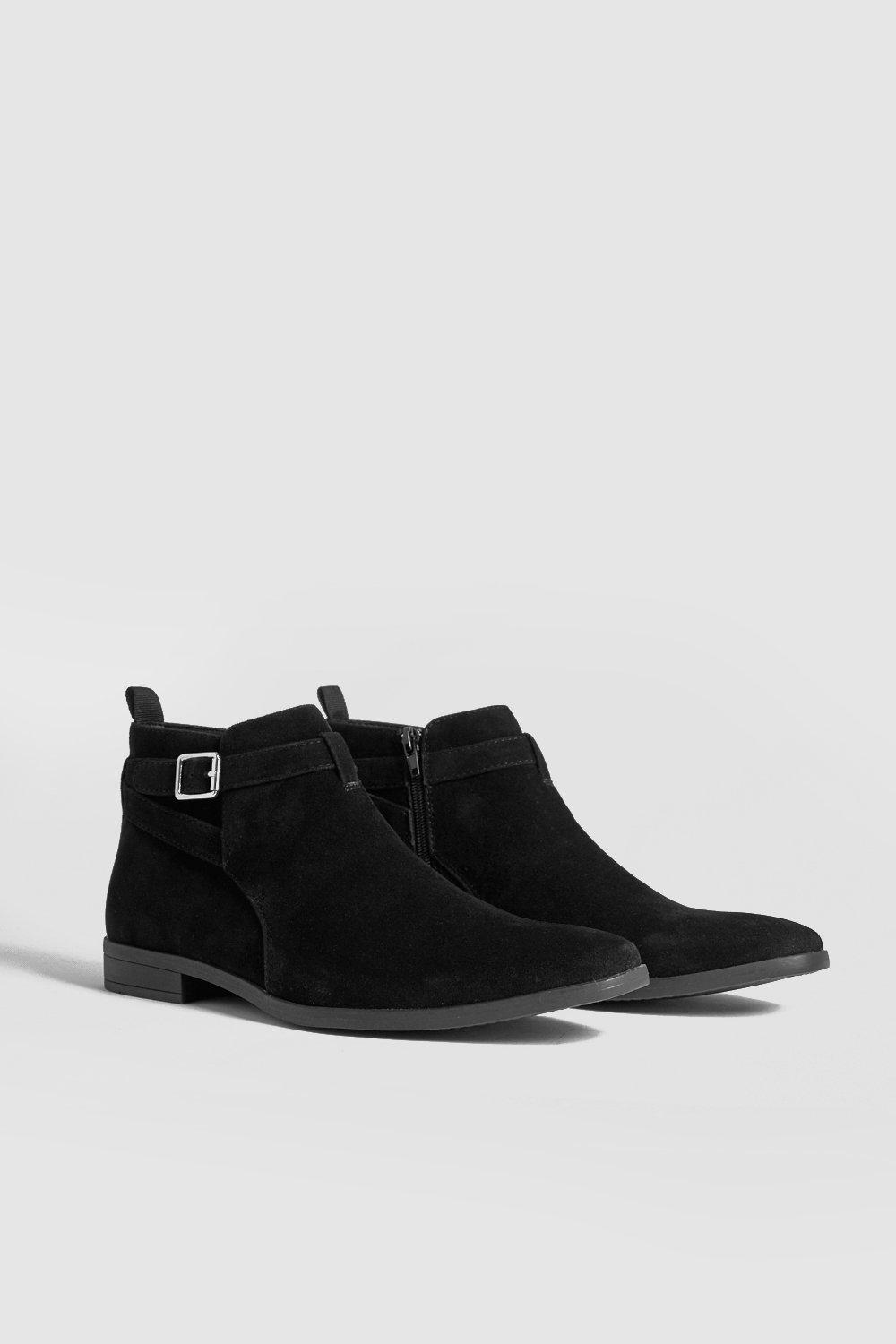 

Сапоги челси из искусственной замши с ремешком, Black