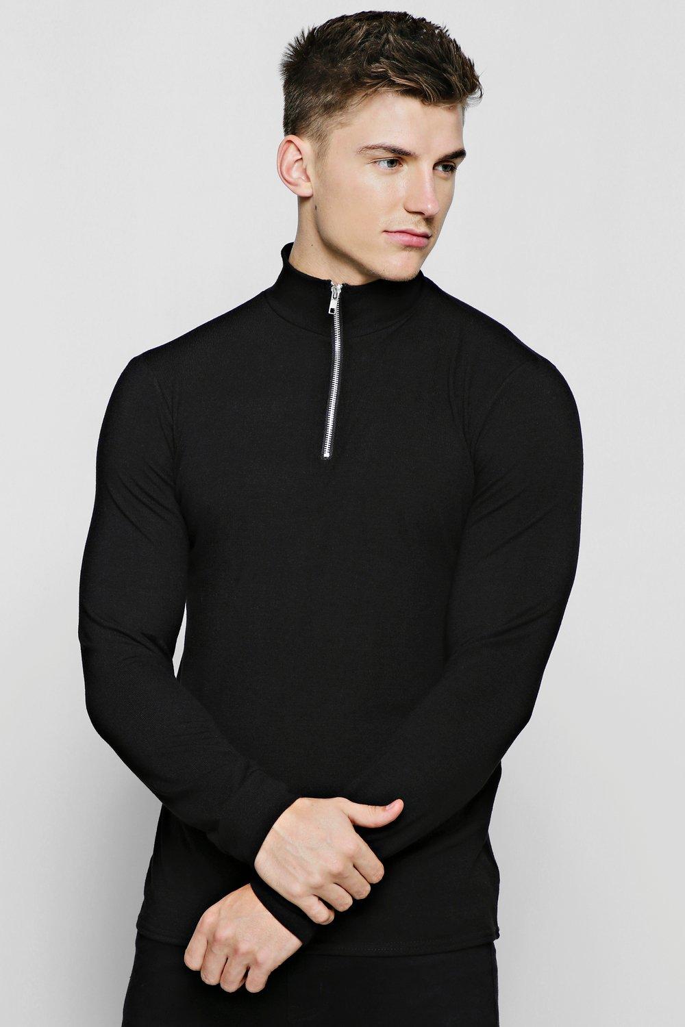 half zip black jumper