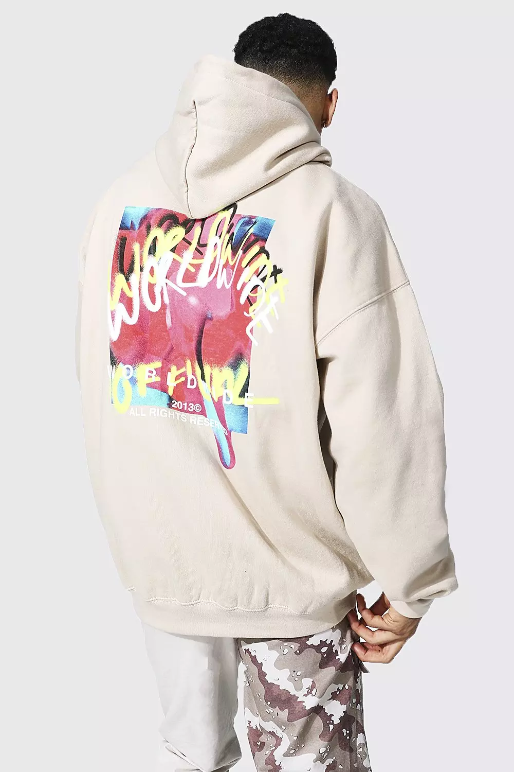 Oversized Worldwide Back Print Hoodie