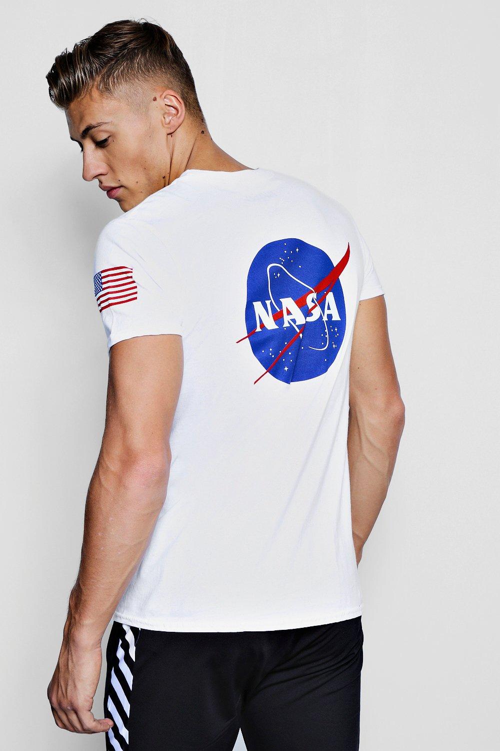 

Футболка с принтом NASA спереди и на спине, White