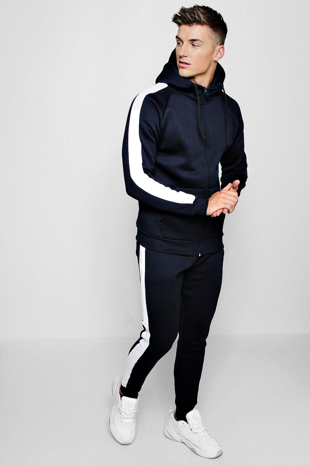 boohooman navy tracksuit