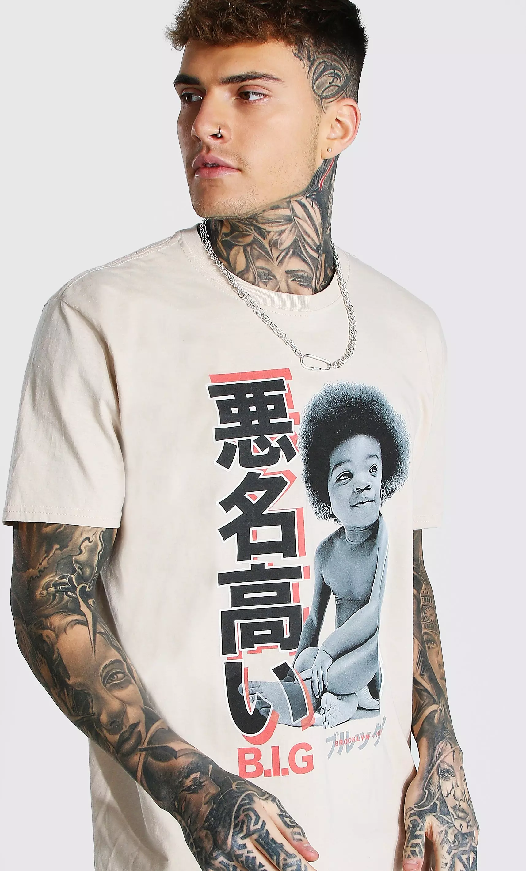 Biggie Baby Kanji White Long Sleeve T-Shirt