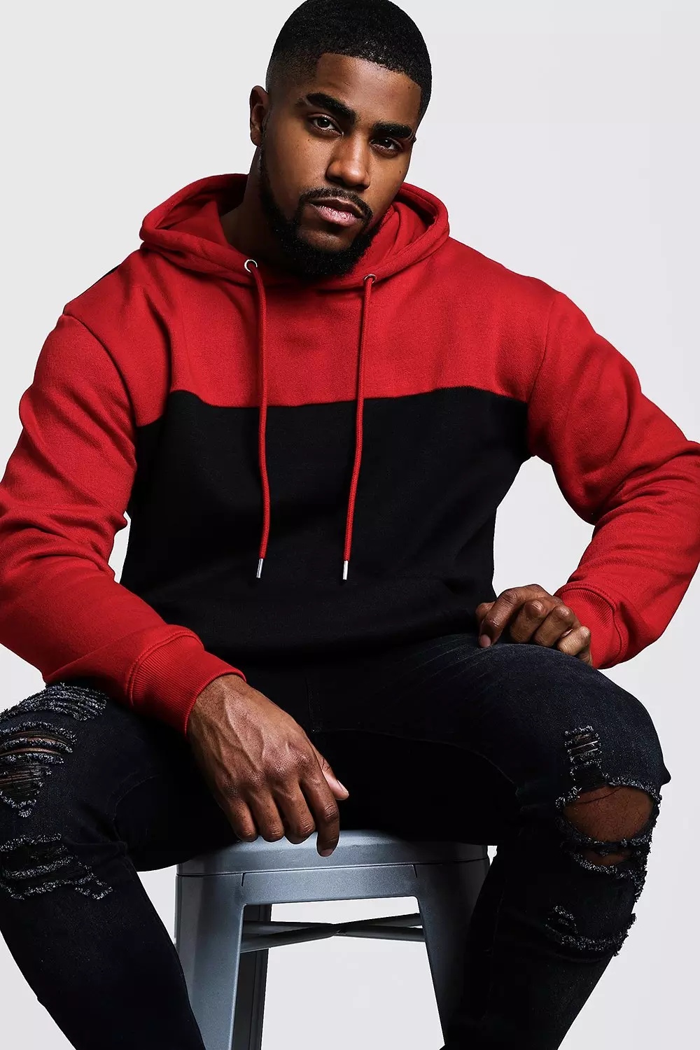 Mens block best sale colour hoodie