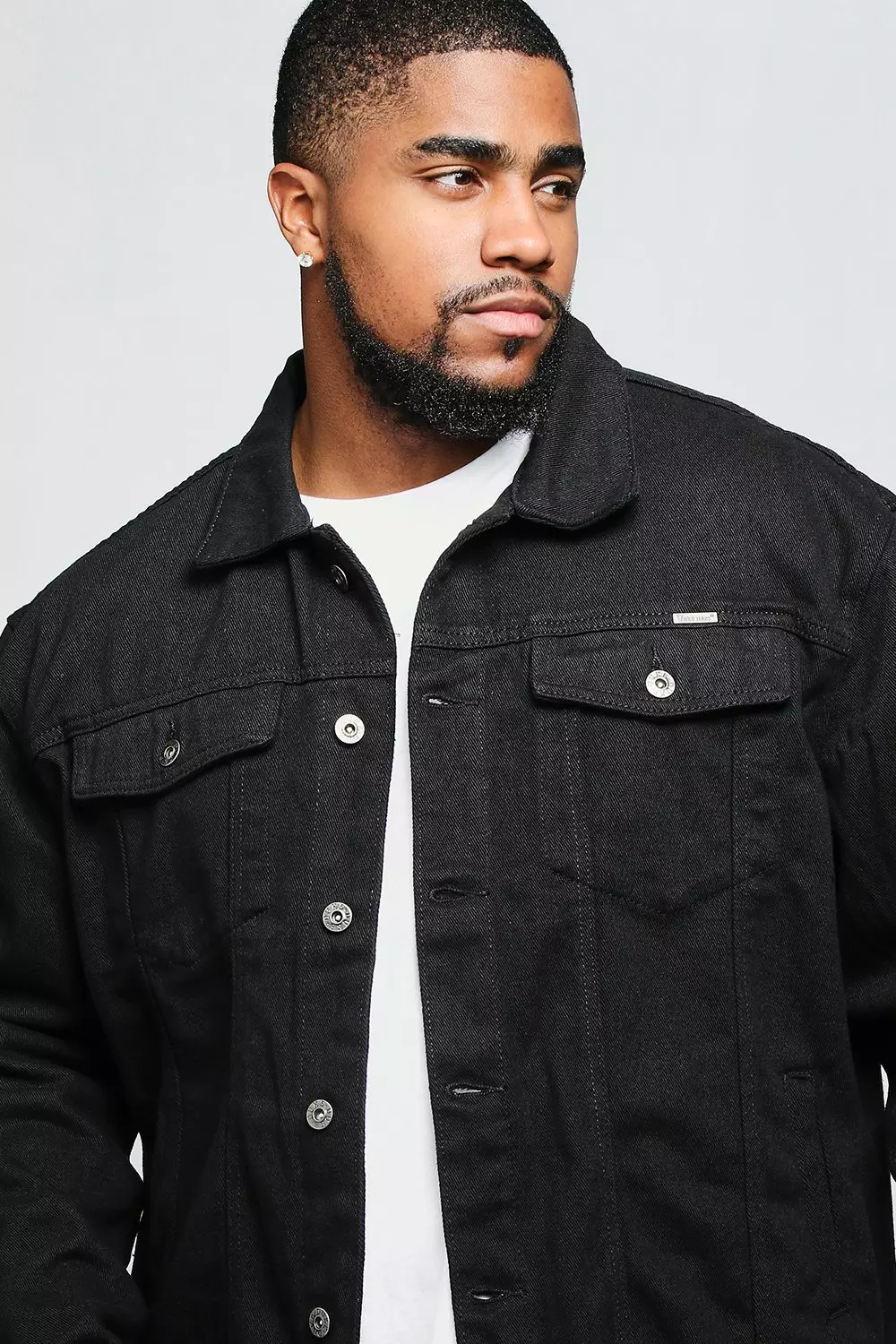 plus size black denim jackets