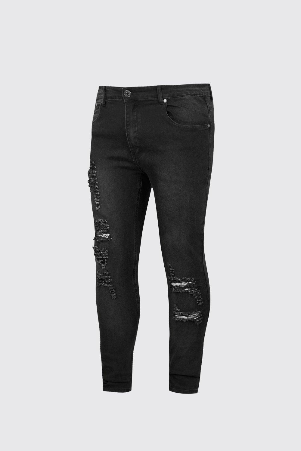 black distressed skinny jeans men