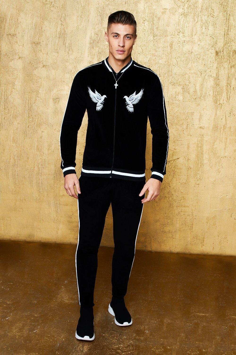 skinny girl velour tracksuit
