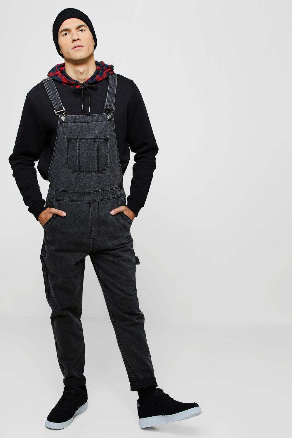 mens denim overalls slim fit