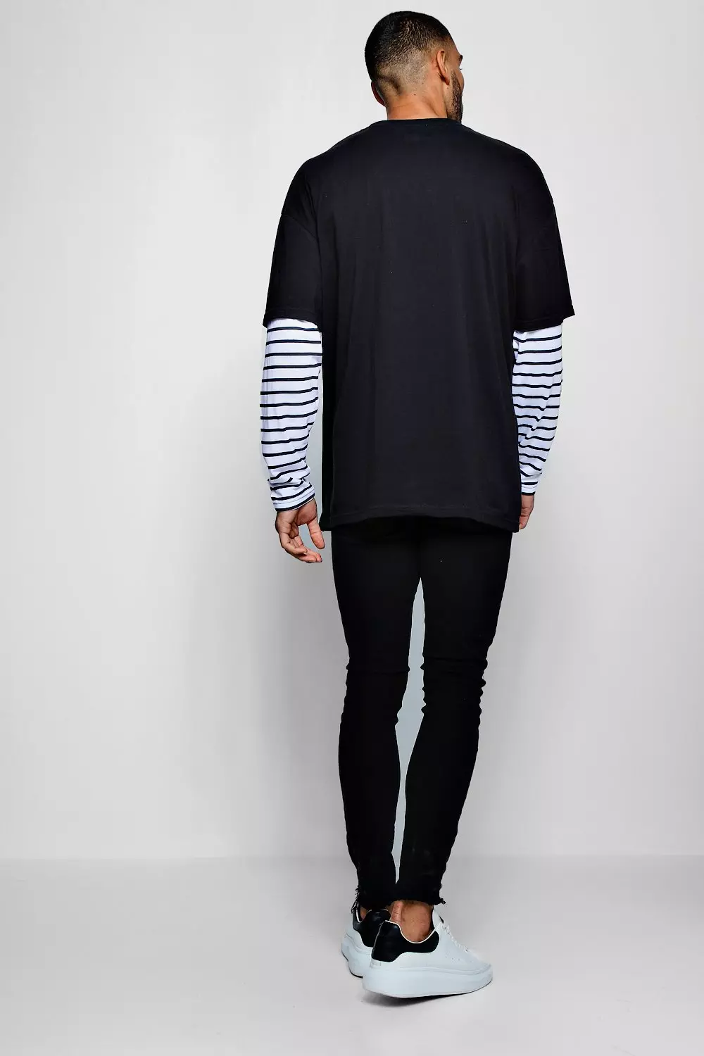 Oversized Faux Layer Long Sleeve T-shirt