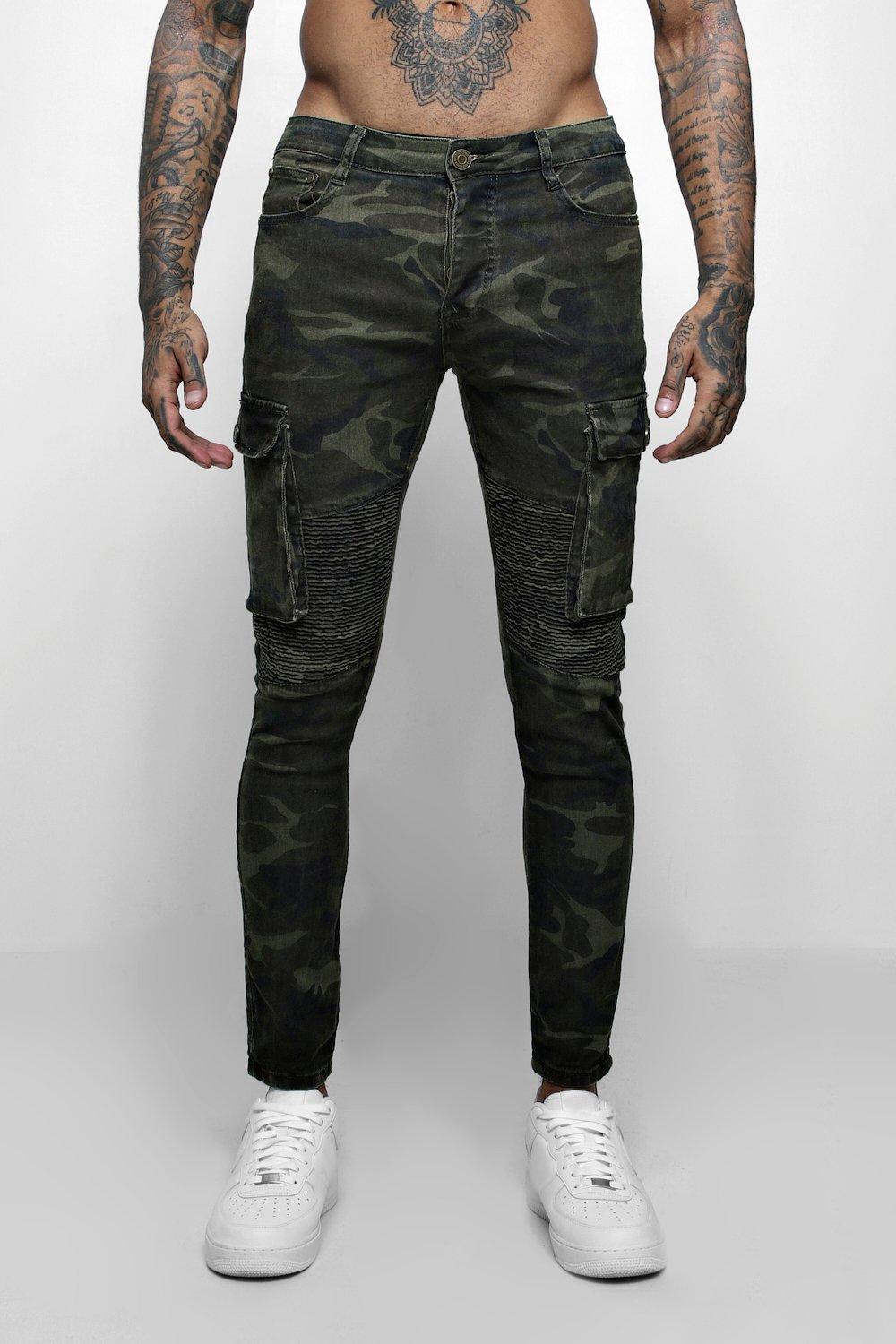 mens skinny jeans with cargo pockets