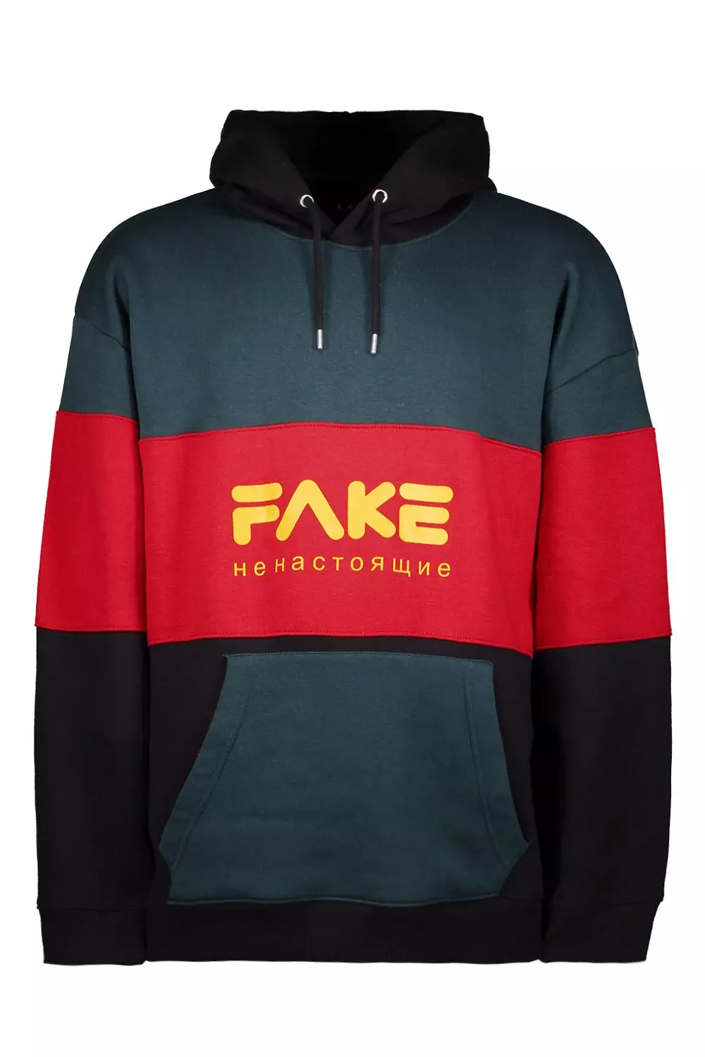 tyk Nogle gange nogle gange service Fake Colour Block Extreme Oversized Fleece Hoodie | boohooMAN USA