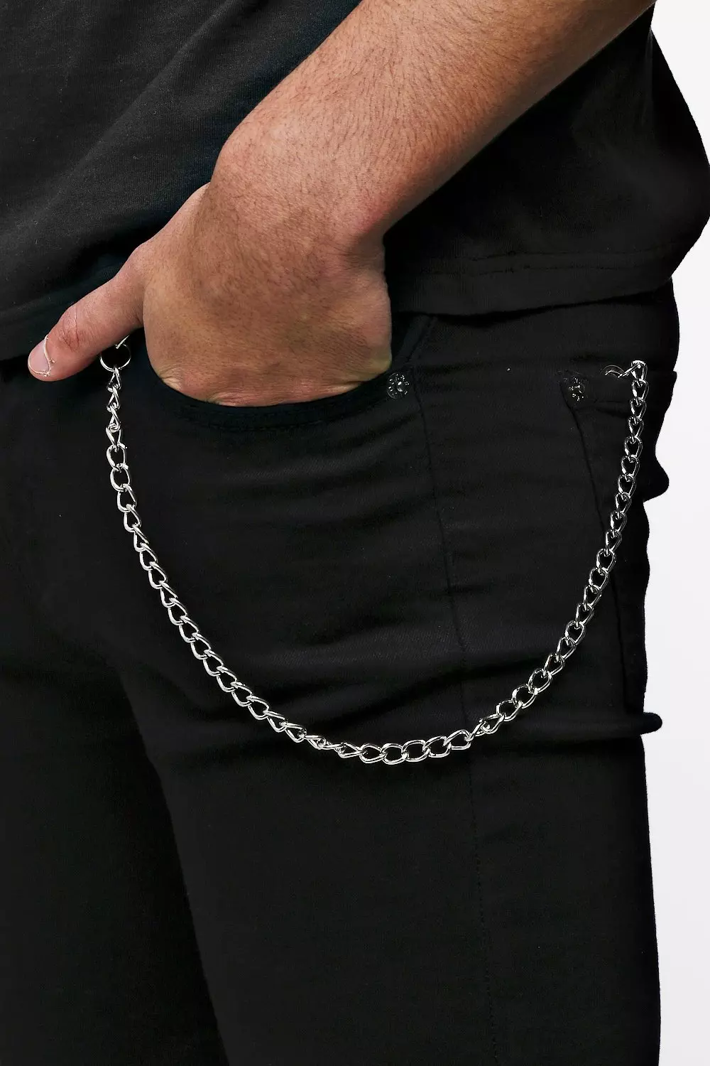 Jemiwa Hip Hop Pants Chain Punk Silver Trousers Chains Layer Pocket  Keychain Biker Rock Wallet Jean Jewelry