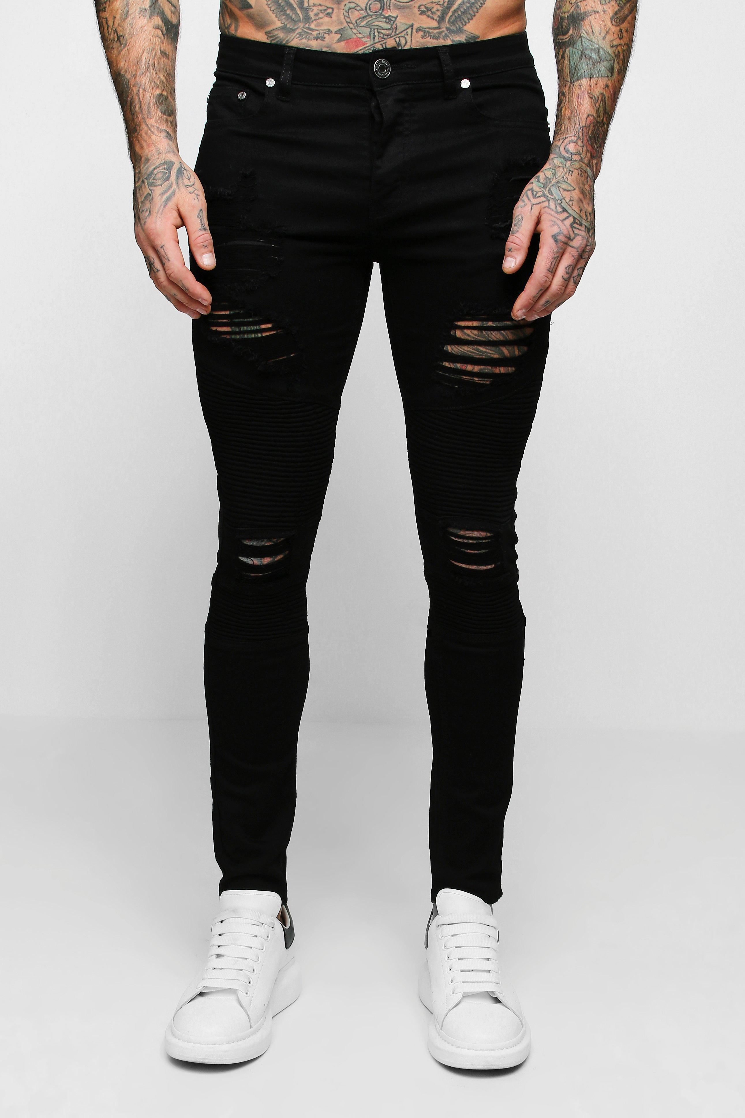 mens super skinny biker jeans