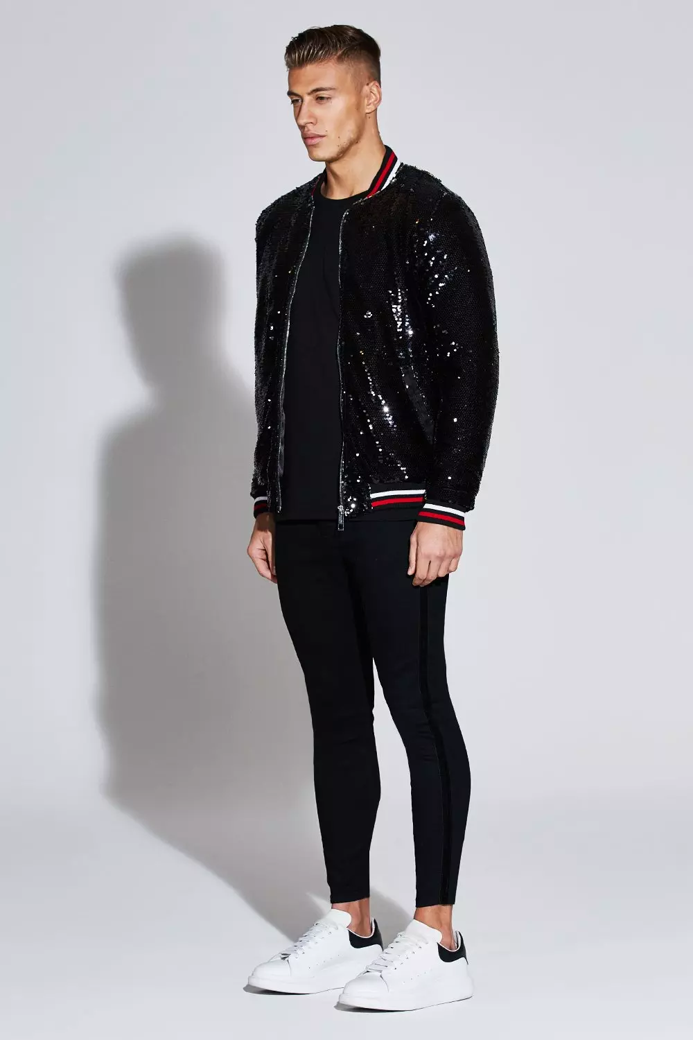 Mens hot sale sequin bomber