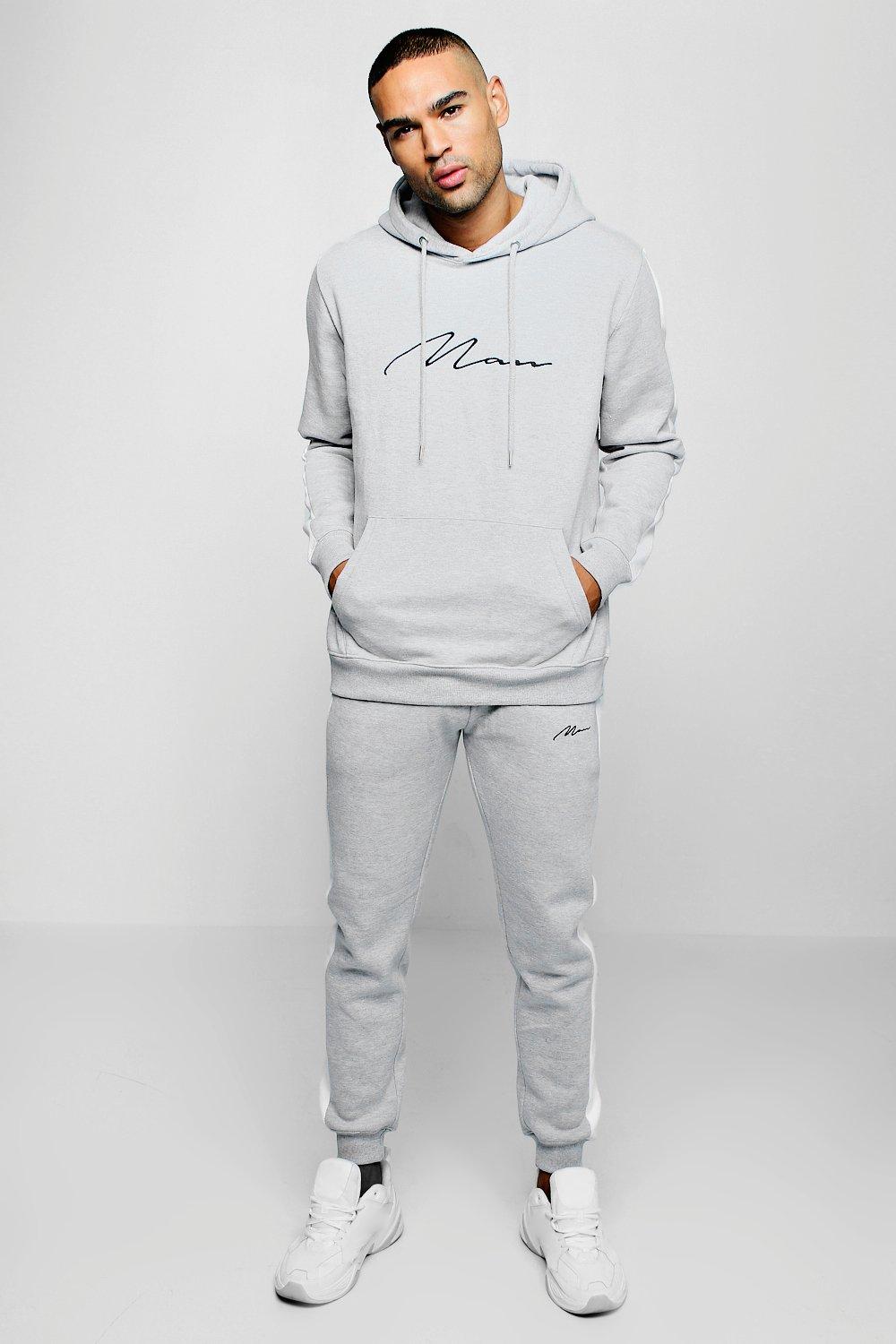 boohoo mens grey tracksuit