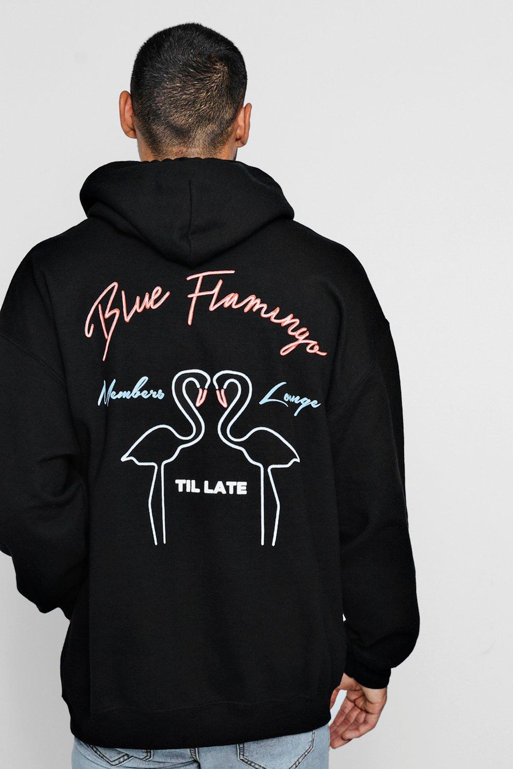 black hoodie with back print