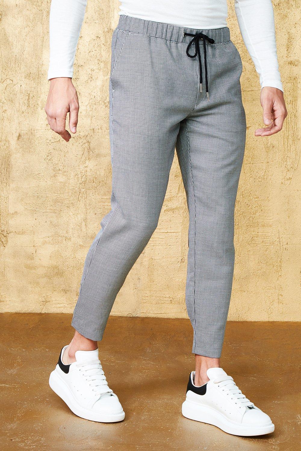 mens cropped smart joggers