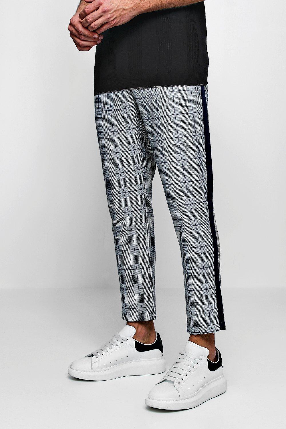 boohooman smart checked jogger