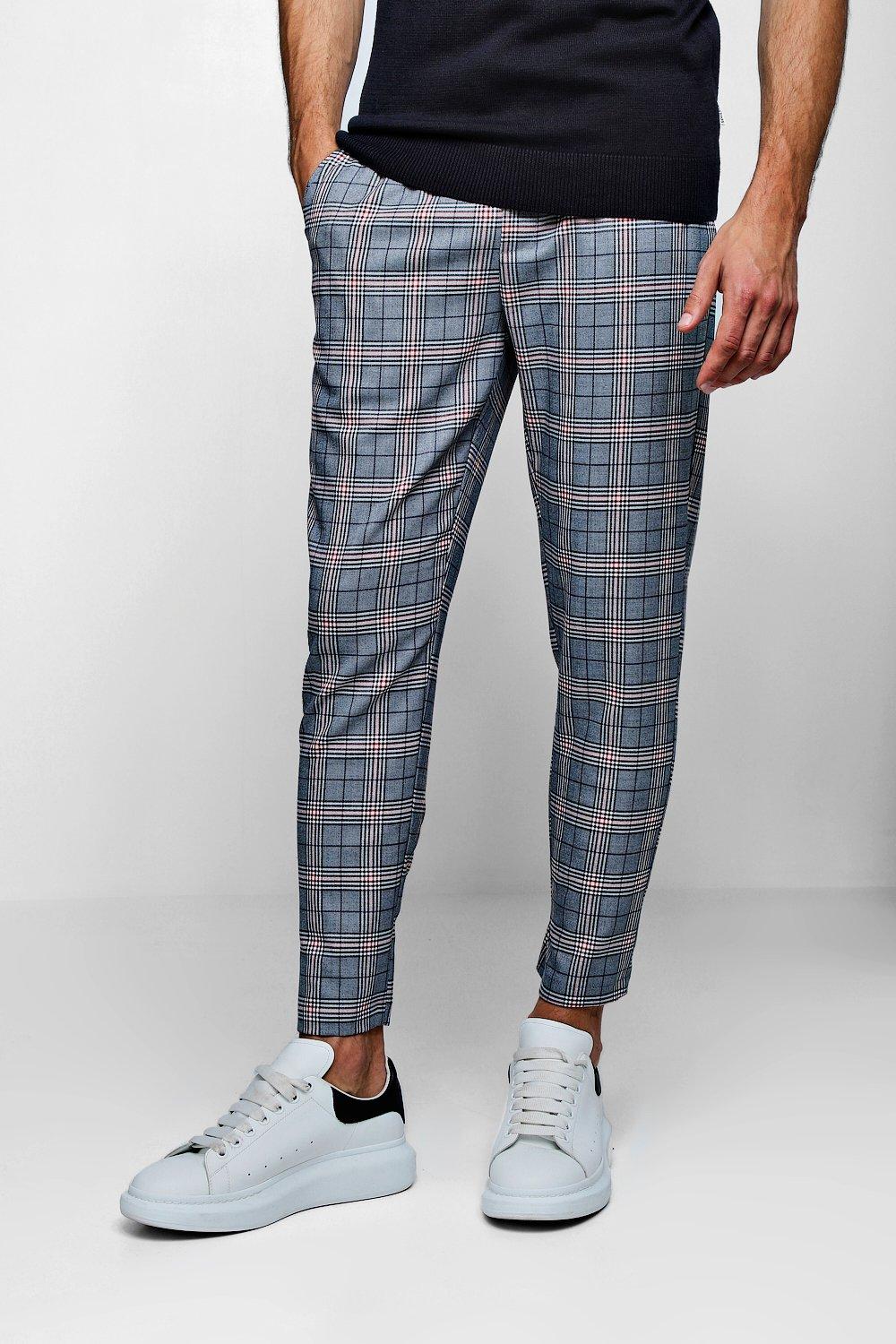 boohooman smart checked jogger