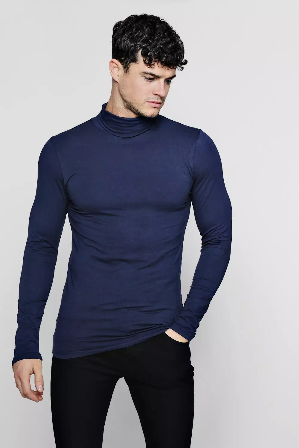 Roll neck hotsell t shirt