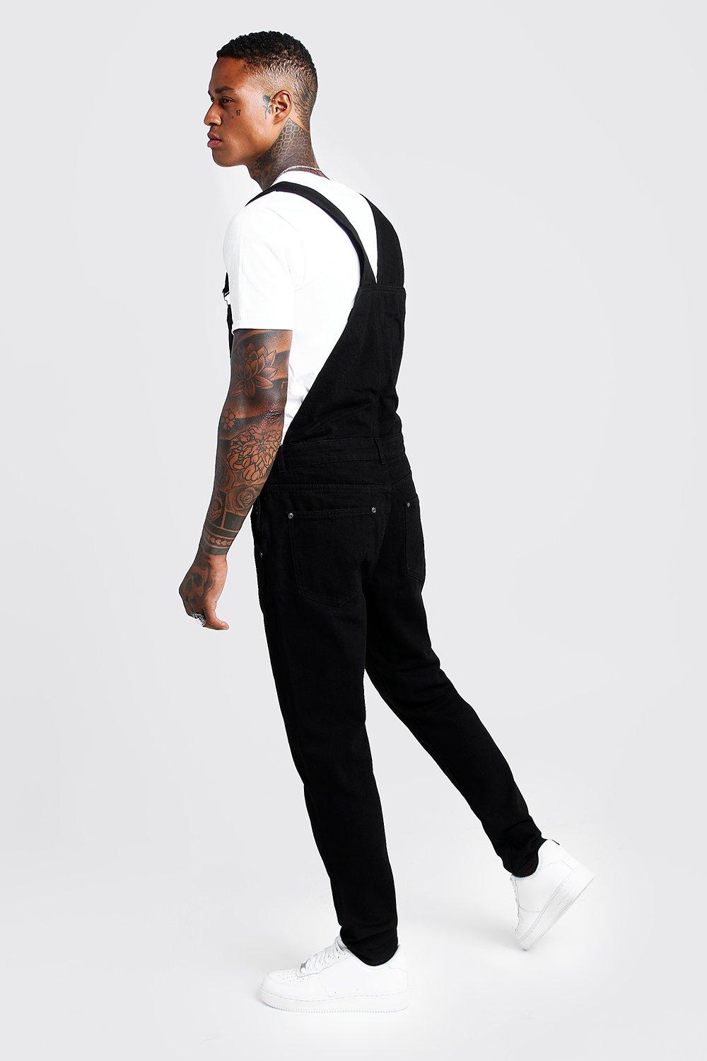 black slim fit overalls