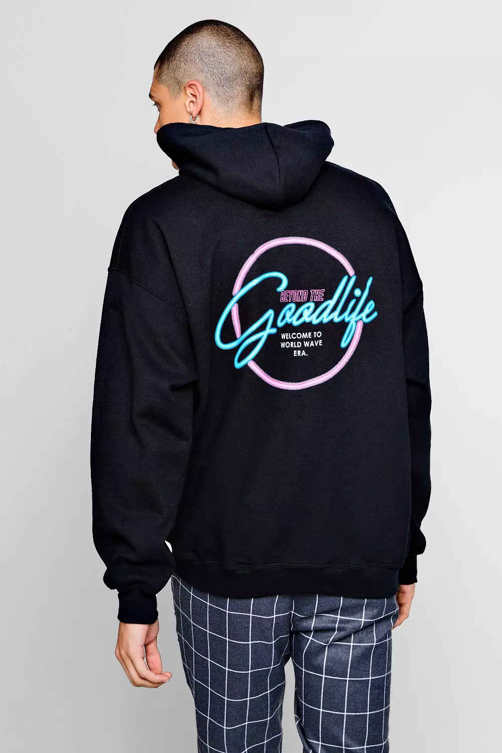 Neon print cheap hoodie