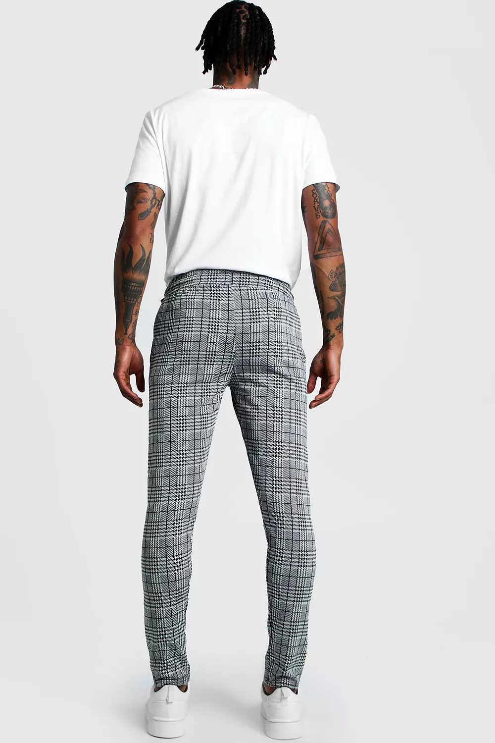 Checked skinny sale joggers