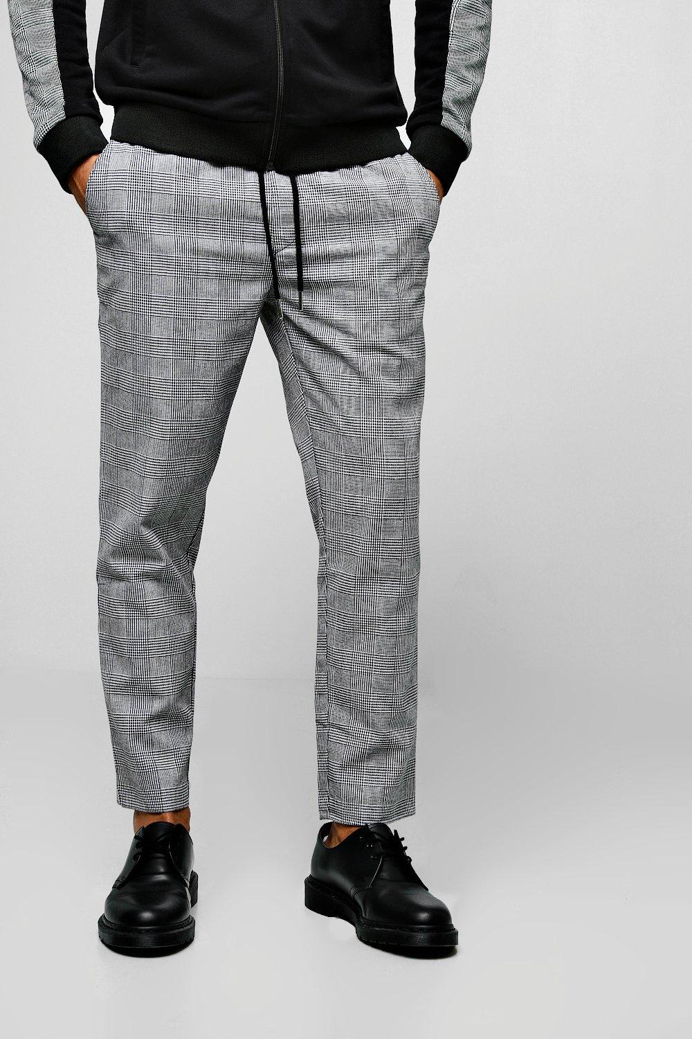 checked jogger trousers