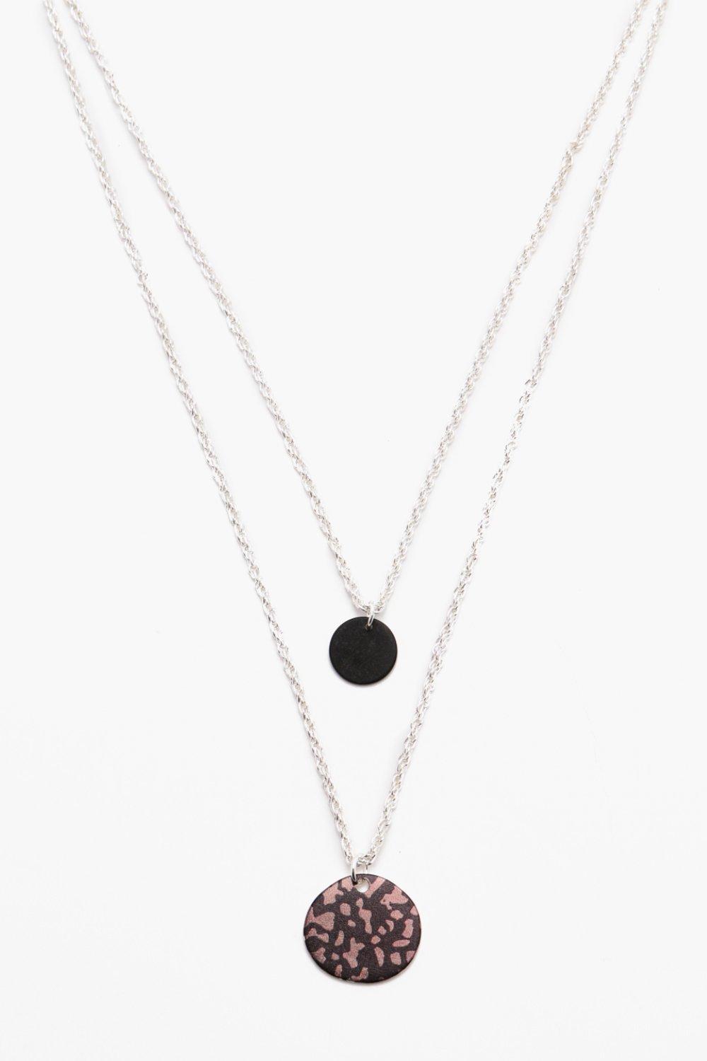 

Двухслойное колье с дисками, Silver
