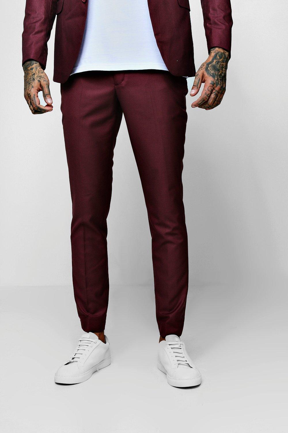 

Plain Skinny Fit Cropped Trouser, Plum