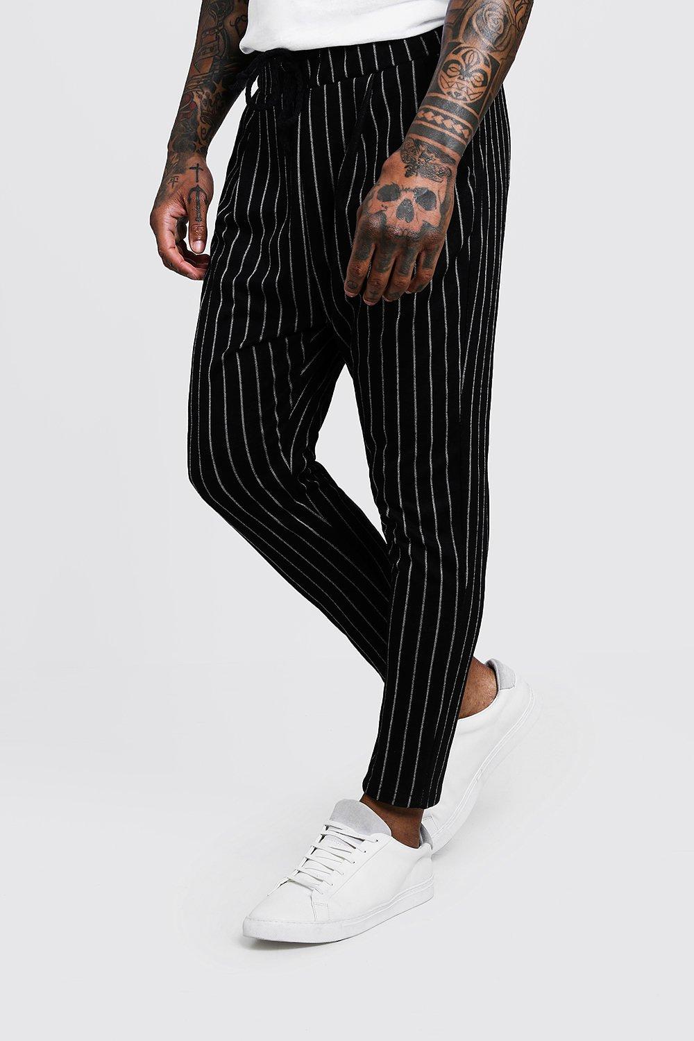 black pinstripe pants mens