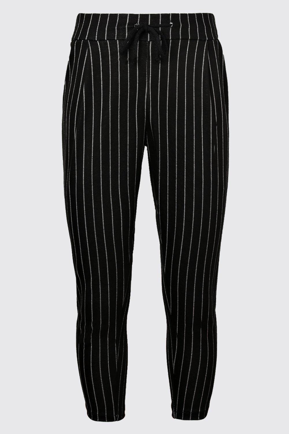 pinstripe smart jogger trousers