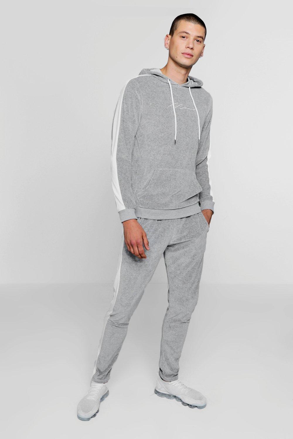 boohoo mens grey tracksuit