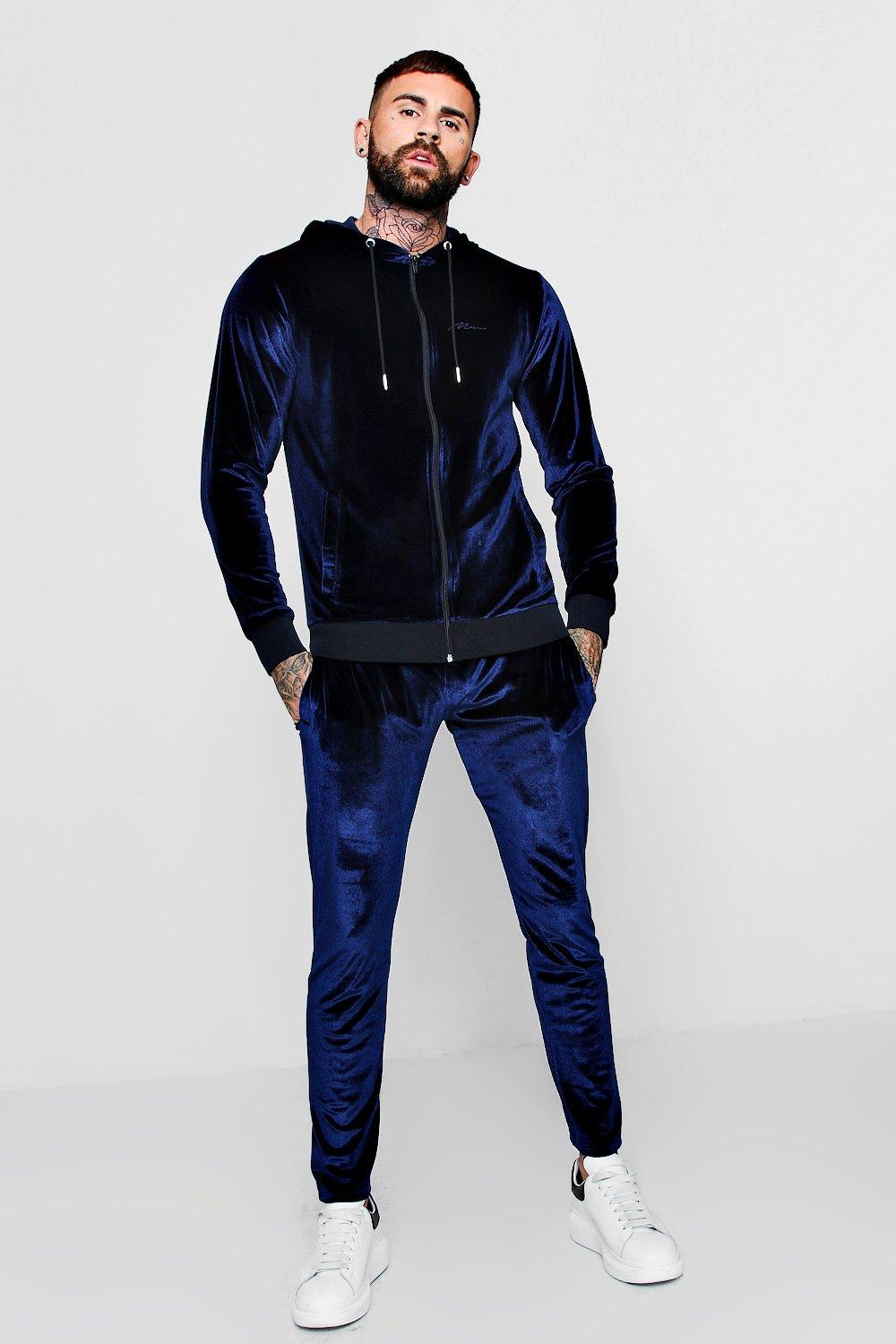 blue suede tracksuit