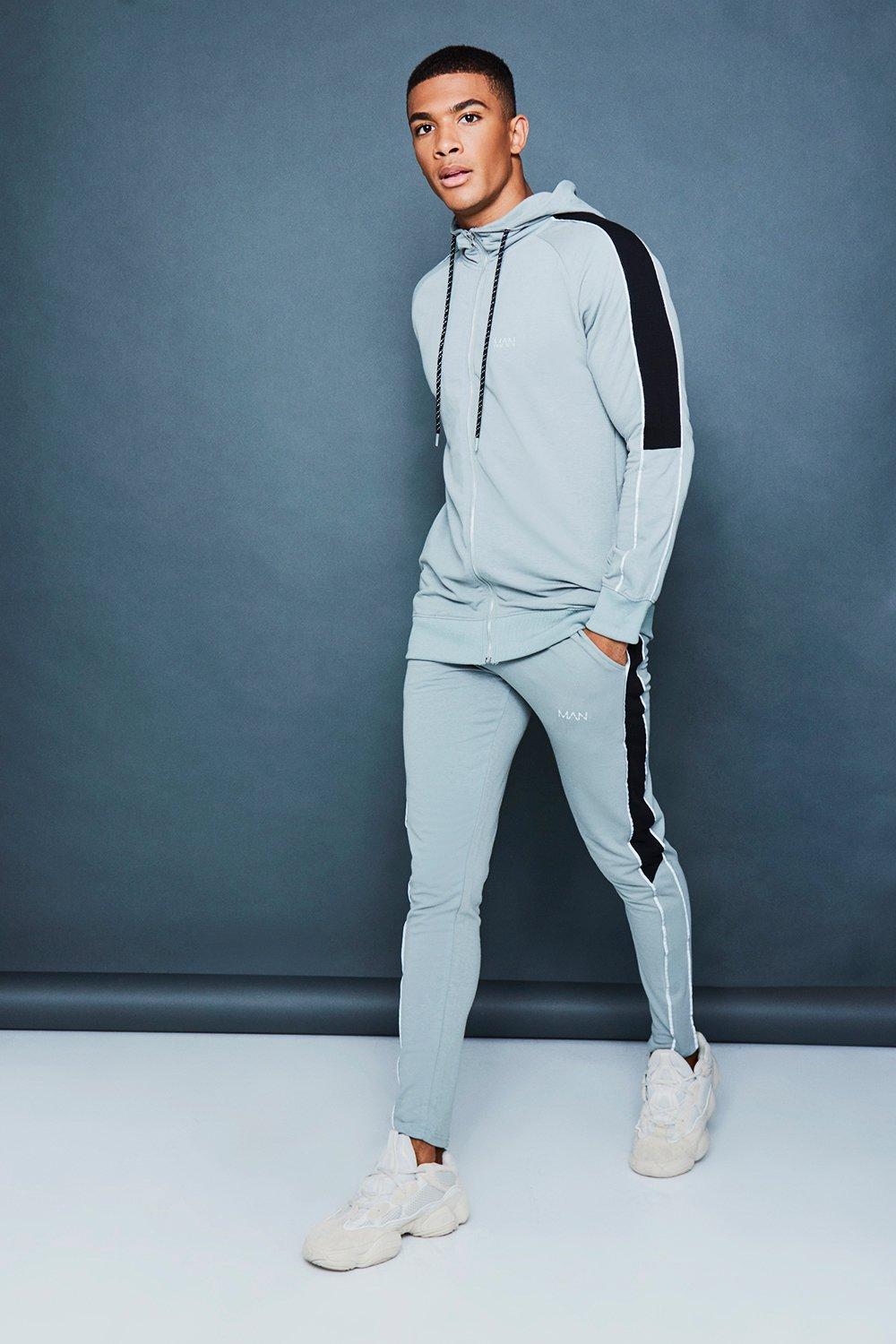 mens muscle fit tracksuit