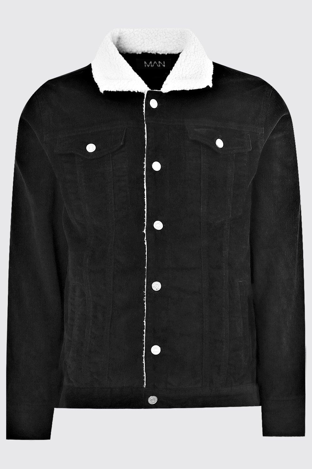 black corduroy jacket with fur