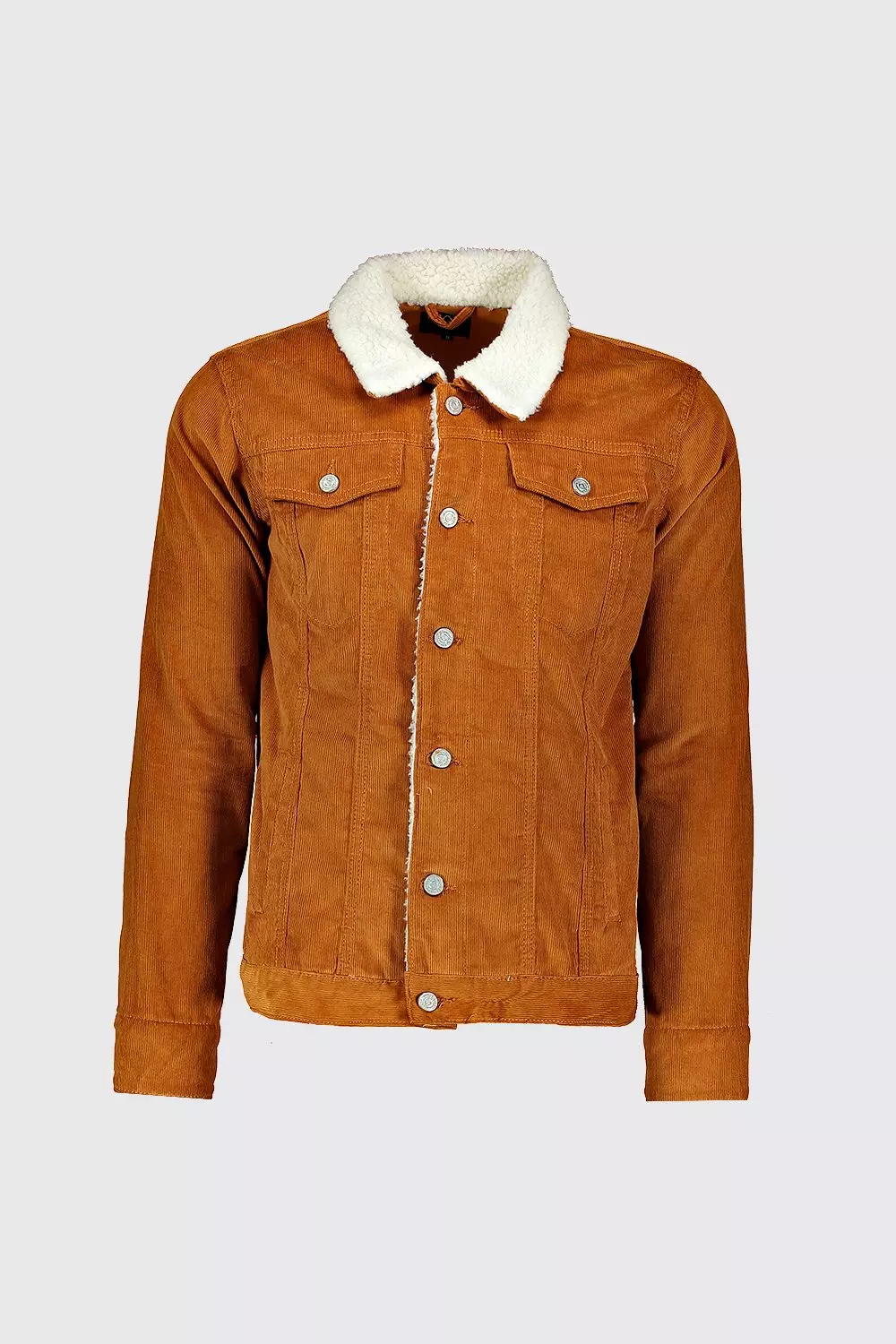 browser Vaarwel levenslang Corduroy Jacket With Borg Collar | boohooMAN USA