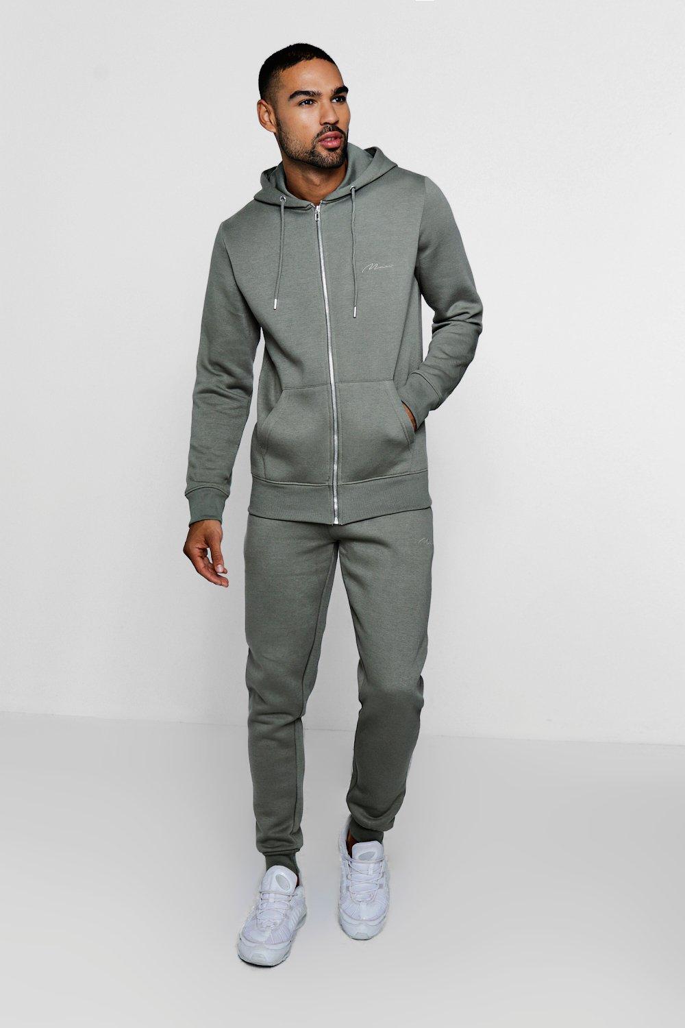 boohoo man tracksuit grey