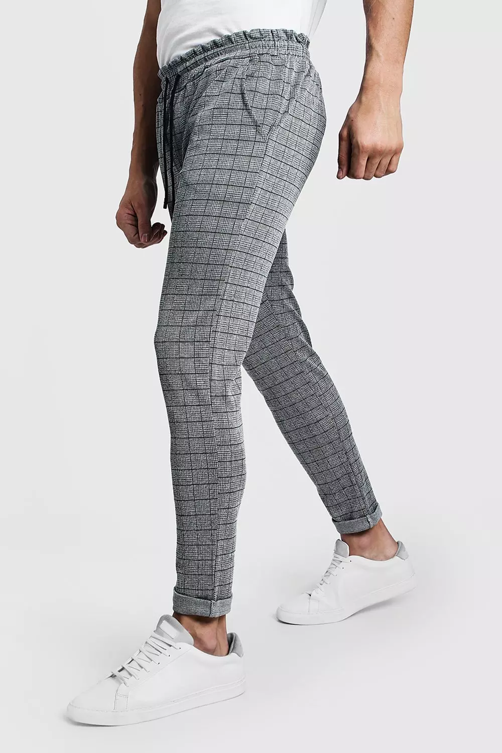 Checked on sale jogger trousers