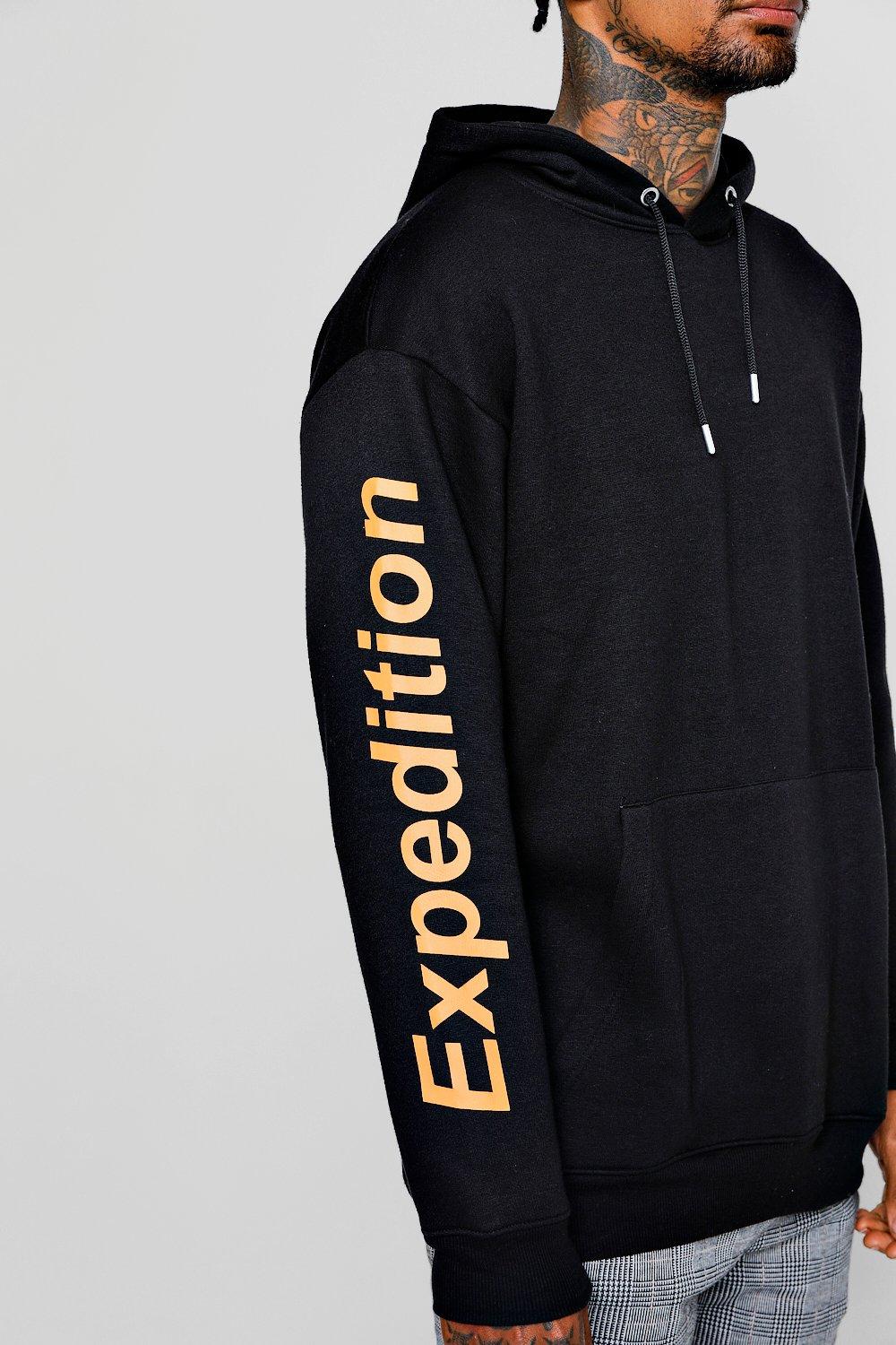 sleeve print hoodie