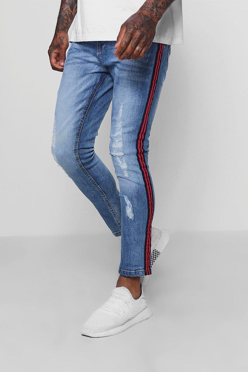 jeans with side tape