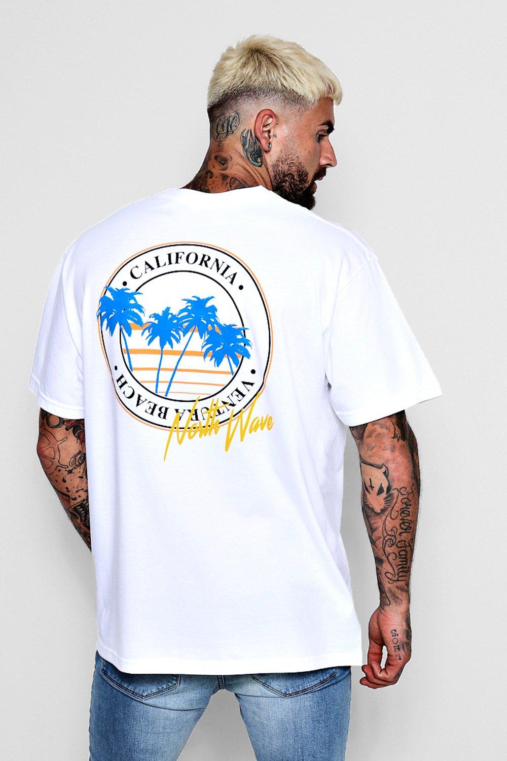 West Coast North Wave Oversized T Shirt Boohooman