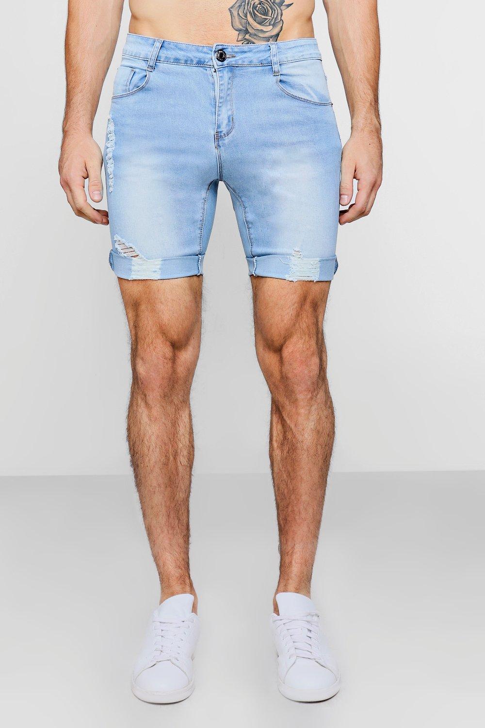 light colored jean shorts