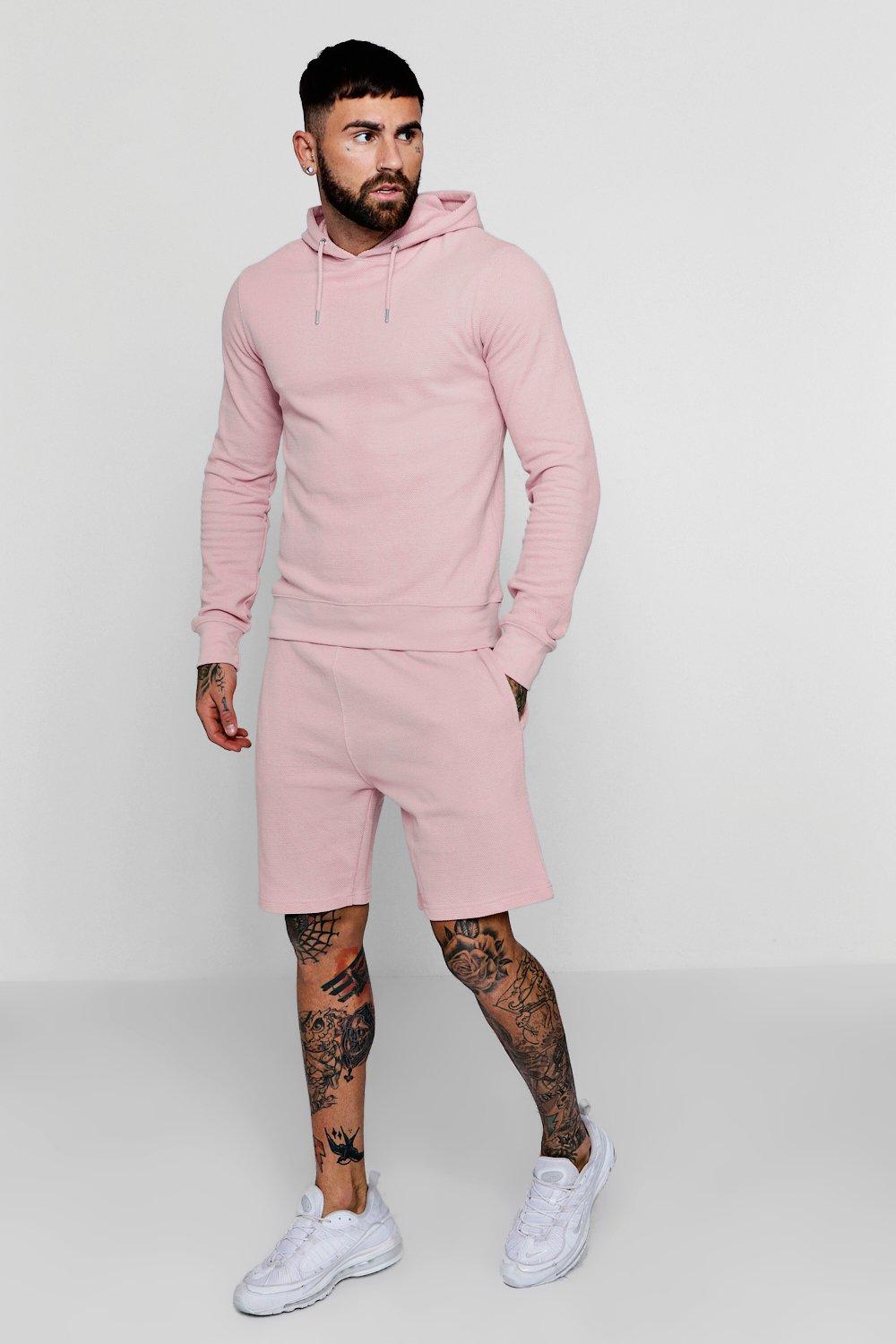 pink shorts tracksuit