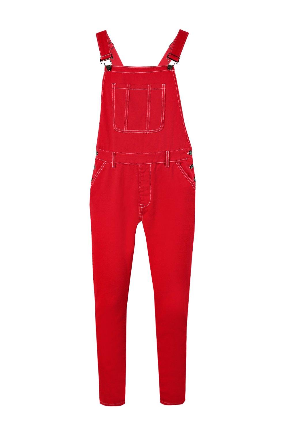 red denim pants