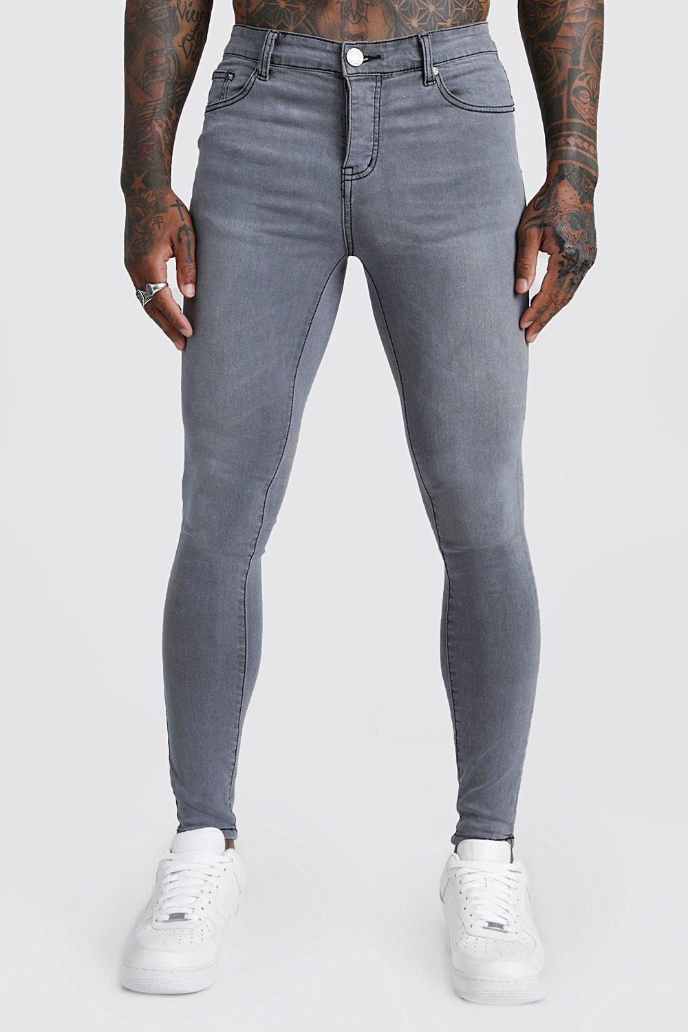 spray on grey jeans